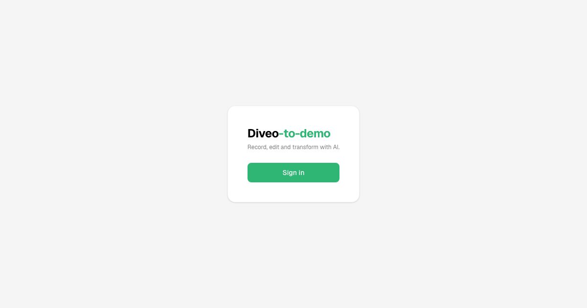 Diveo-to-Demo (D2D)