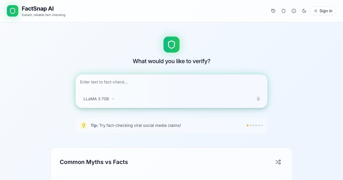 FactSnap – AI Powered Fact-Checking App