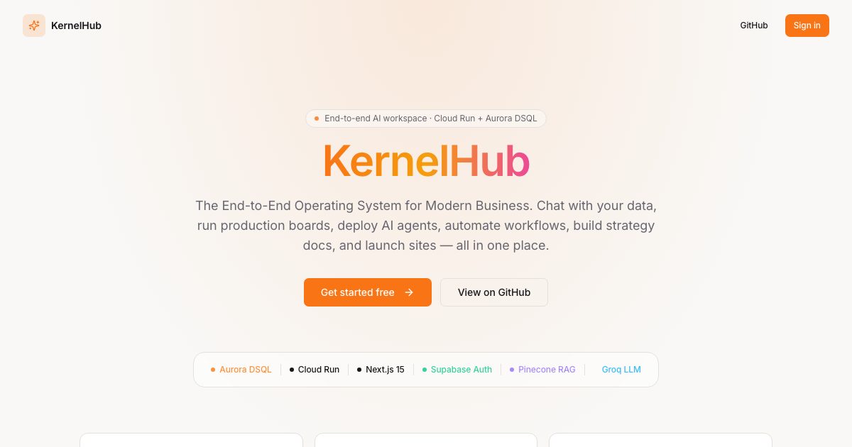 KernelHub: End-to-End AI Workspace for Modern Business