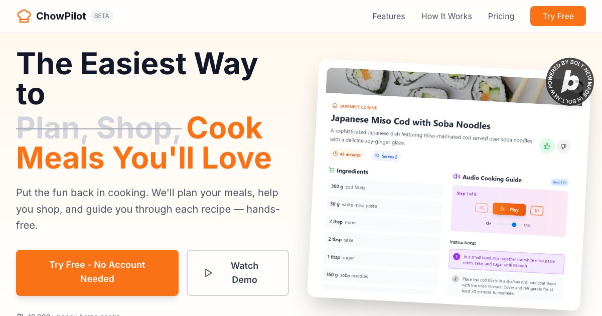 ChowPilot - Your AI-powered co-pilot for the kitchen