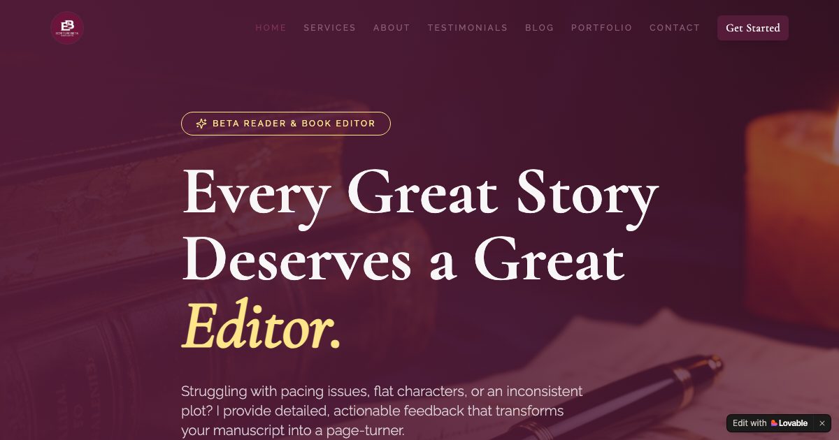 Professional Beta Reader & Book Editor | Fiction, YA, Fantasy Editing