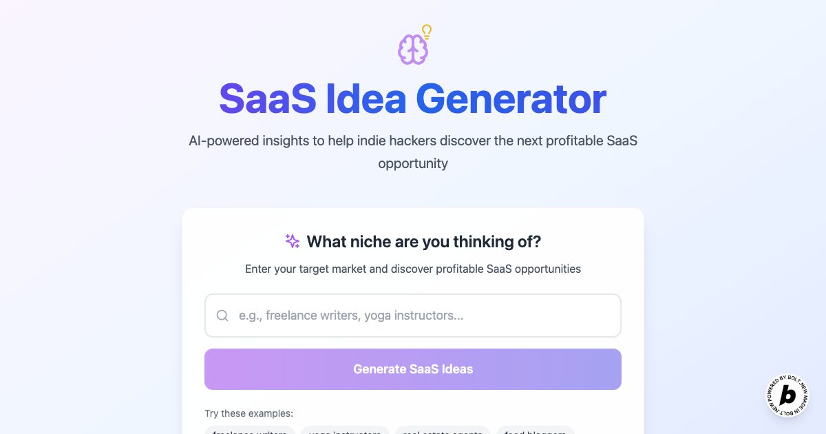 Mini SaaS Idea Generator