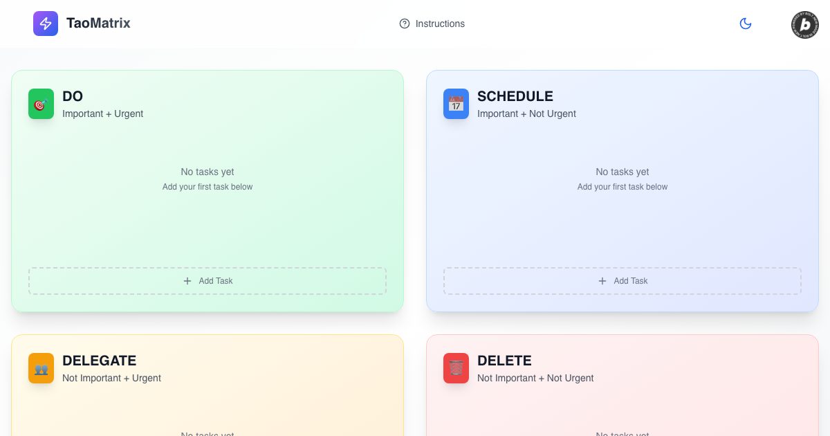 TaoMatrix – Eisenhower Matrix Productivity App