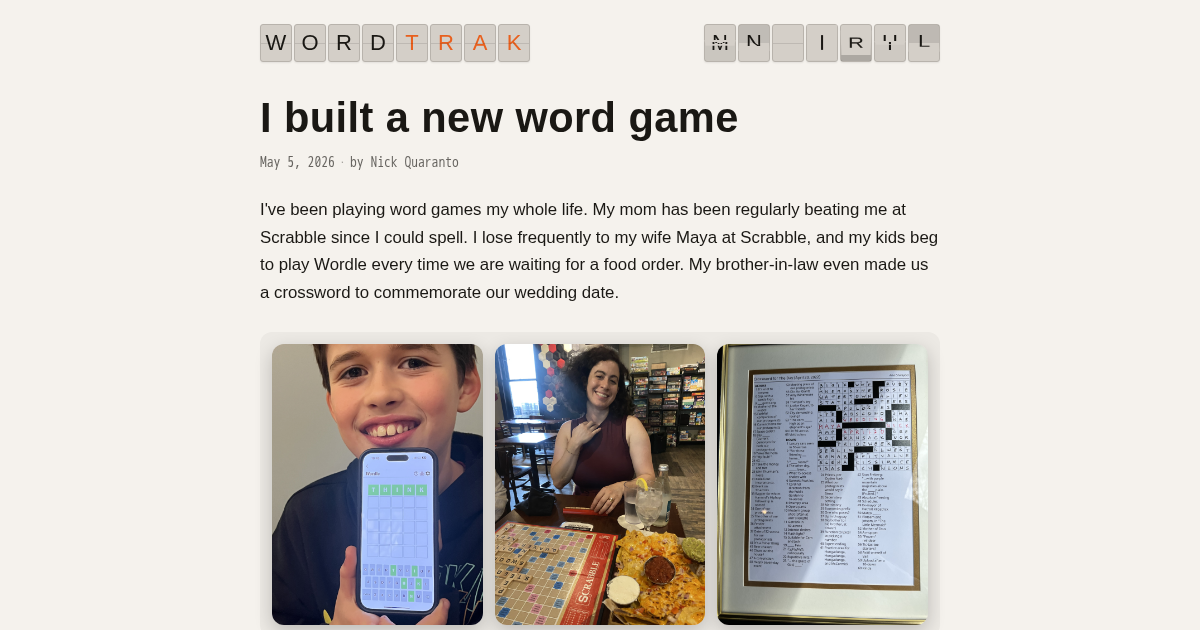 I built a new word game, Wordtrak