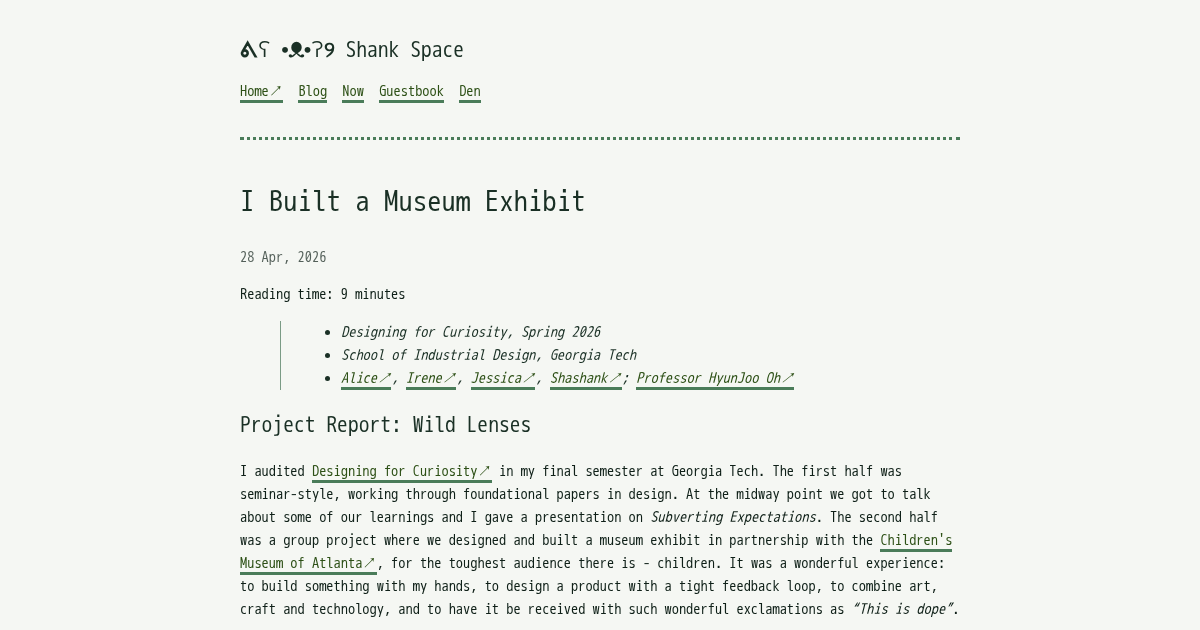 I Built a Museum Exhibit