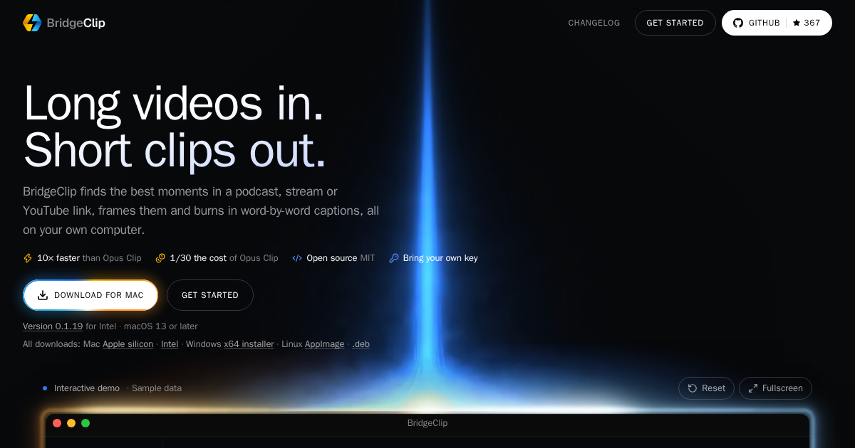 BridgeClip: the open-source AI video clipping app